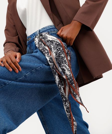 lenço acetinado animal print babi louise colorido UNICO lenço acetinado animal print babi louise colorido UNICO