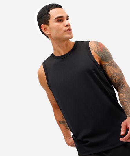 regata slim masculina esportiva ace preta P