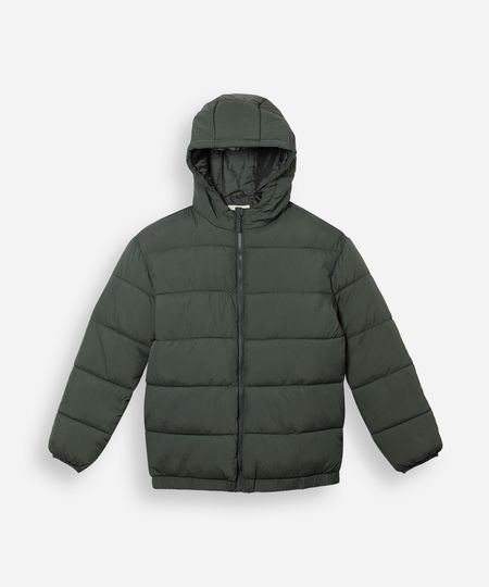 jaqueta puffer juvenil com capuz verde 12