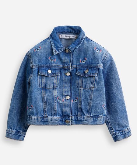 jaqueta jeans infantil manga longa stitch azul 4 jaqueta jeans infantil manga longa stitch azul 4