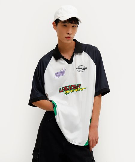 polo unissex manga curta daniel ueda colorida M polo unissex manga curta daniel ueda colorida M