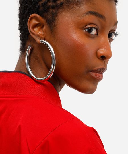 brinco argola yan acioli prateado UNICO brinco argola yan acioli prateado UNICO