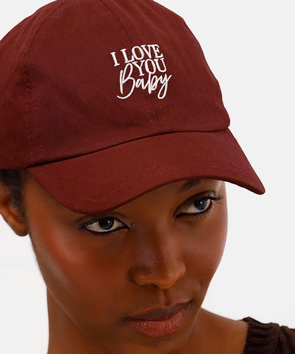 boné aba curva i love you baby babi louise vinho