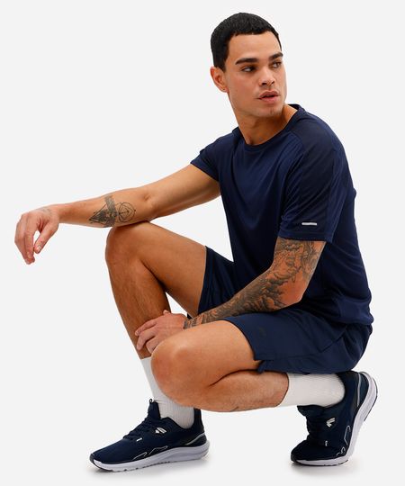 bermuda masculina esportiva ace texturizada azul M