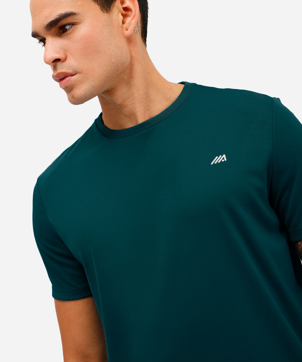 camiseta masculina básica esportiva ace manga curta azul