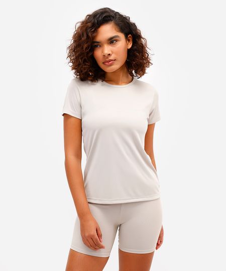 blusa feminina básica manga curta esportiva ace bege GG blusa feminina básica manga curta esportiva ace bege GG