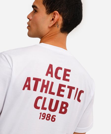 camiseta masculina esportiva ace athletic club branca M camiseta masculina esportiva ace athletic club branca M