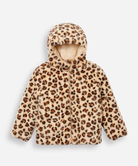 jaqueta infantil de pelúcia com capuz animal print colorido 4