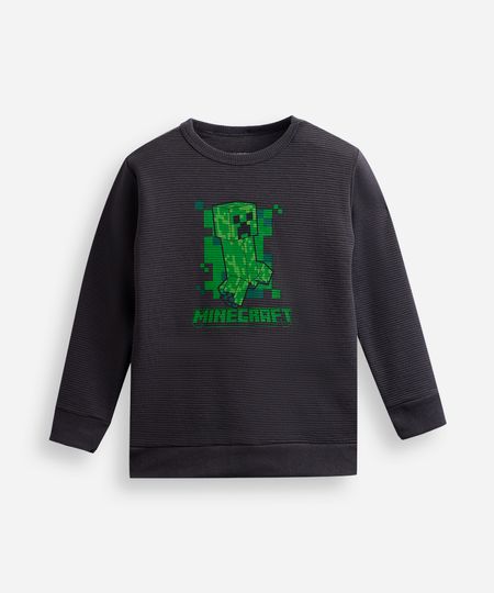 camiseta infantil minecraft canelada cinza 8