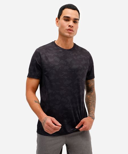 camiseta masculina esportiva ace camuflada preta M