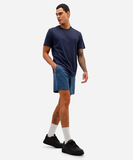 short masculino esportivo ace bolso com zíper - azul marinho P