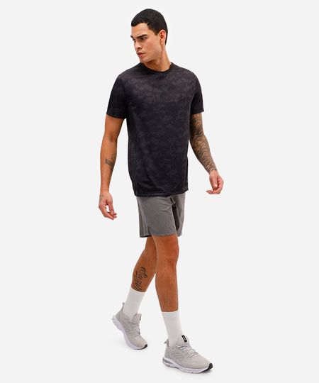 short masculino esportivo ace bolso com zíper cinza M