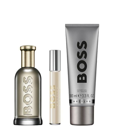 kit perfume masculino hugo boss bottled edp 100ml pen spray 10ml e gel de banho 100ml UNICO