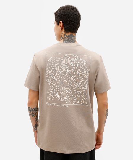 camiseta masculino de algodão estampada bege P