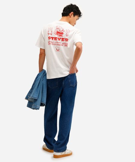 camiseta masculina manga curta minecraft branca PP