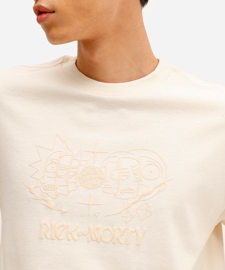 camiseta masculina manga curta rick and morty bege PP camiseta masculina manga curta rick and morty bege PP