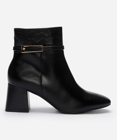 bota feminina cano médio bico grosso vizzano preta 37