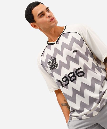 camiseta oversized masculina esportiva ace 1986 chevron off white P