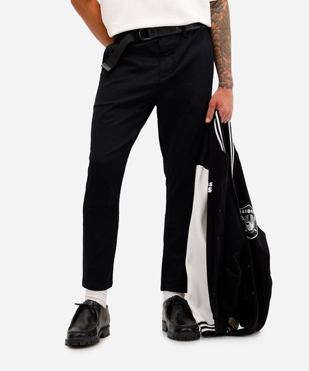 calça chino carrot de sarja masculina preta 38 calça chino carrot de sarja masculina preta 38