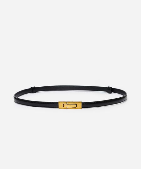cinto fino fivela retangular mindset preto 105CM