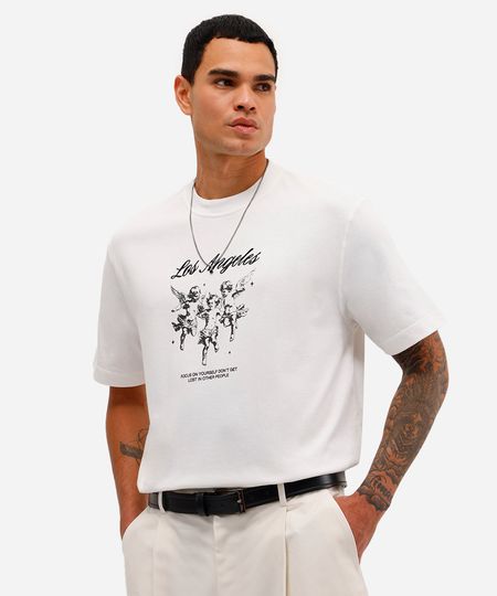 camiseta masculina de algodão los angeles off white G