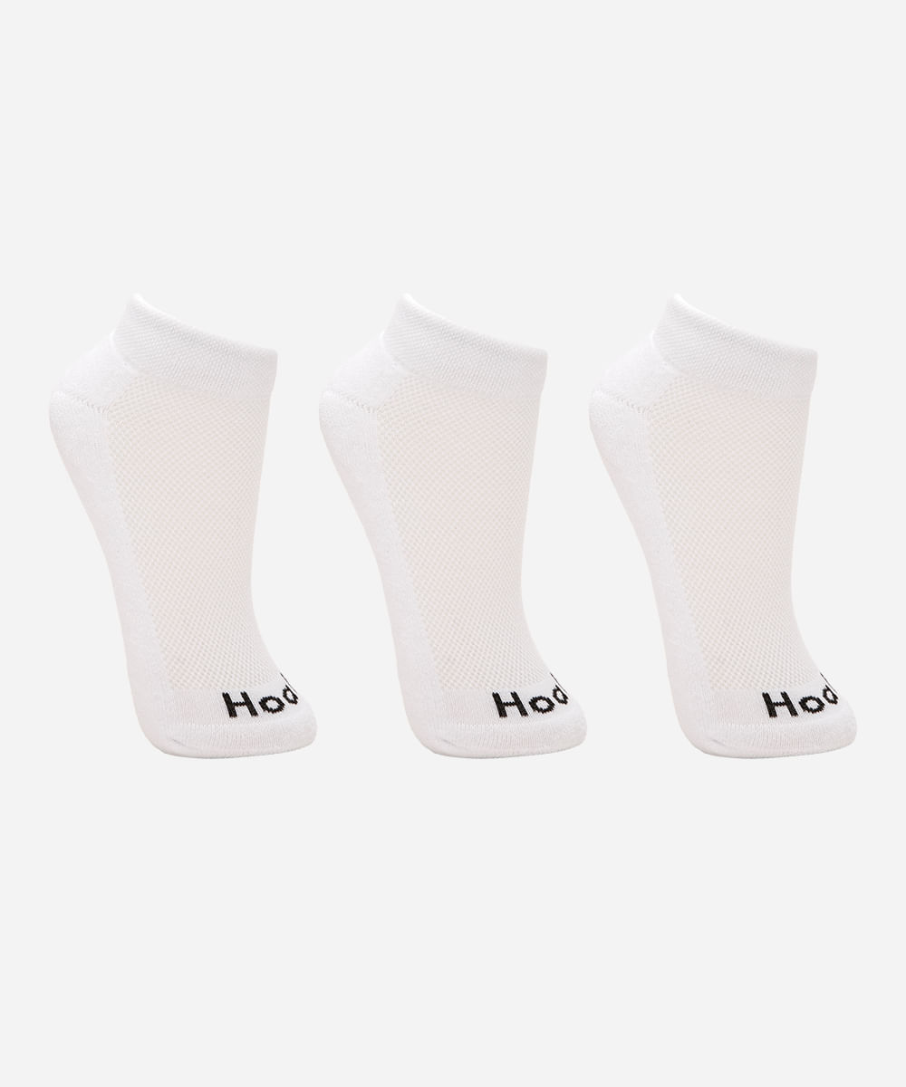 kit 3 meias femininas cano baixo branco