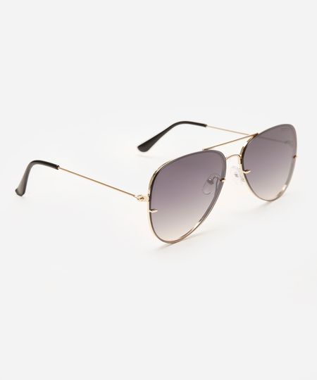 óculos de sol aviador triton unissex dourado UNICO