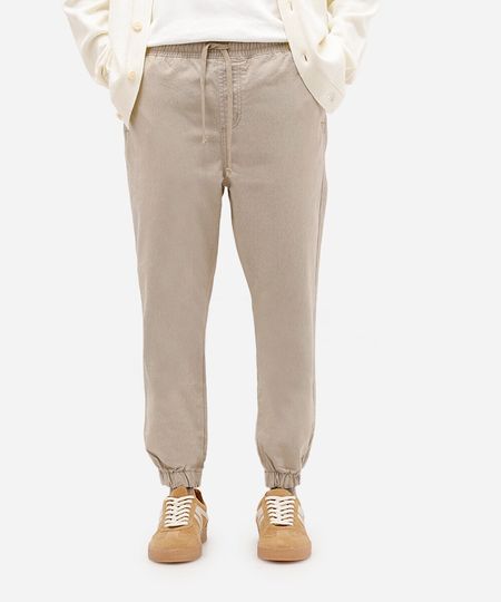 calça jogger de sarja bege 48 calça jogger de sarja bege 48