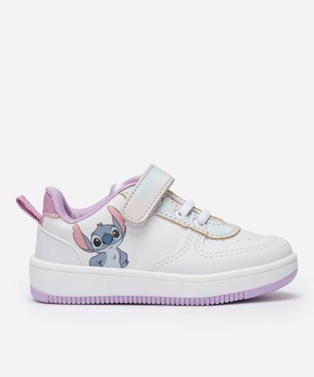 Tênis infantil stitch com velcro branco 24