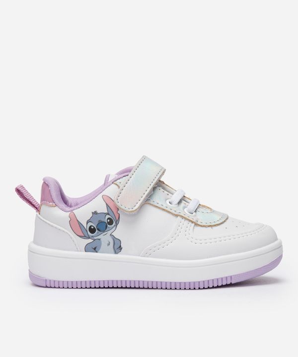 Tênis infantil stitch com velcro branco 22