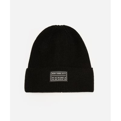gorro infantil texturizado new york preto