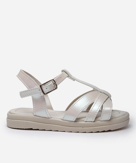 sandália infantil com tiras branco 21 sandália infantil com tiras branco 21