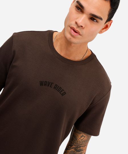 camiseta masculina manga curta wave rider marrom P