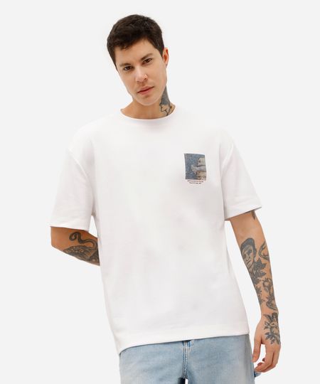 camiseta masculina manga curta vincent van gogh off white M