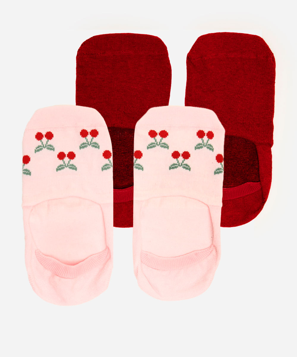 kit de 2 meias invisíveis feminina coloridas
