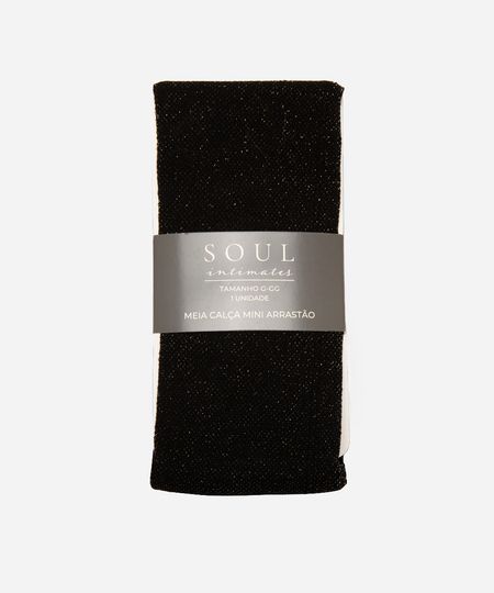 meia calça feminina arrastão lurex preto P-M