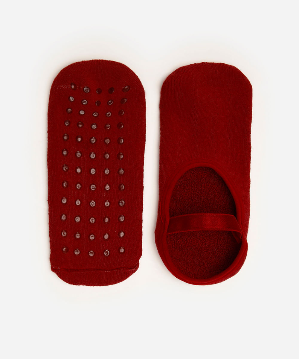 meia feminina sapatilha com antiderrapante vinho