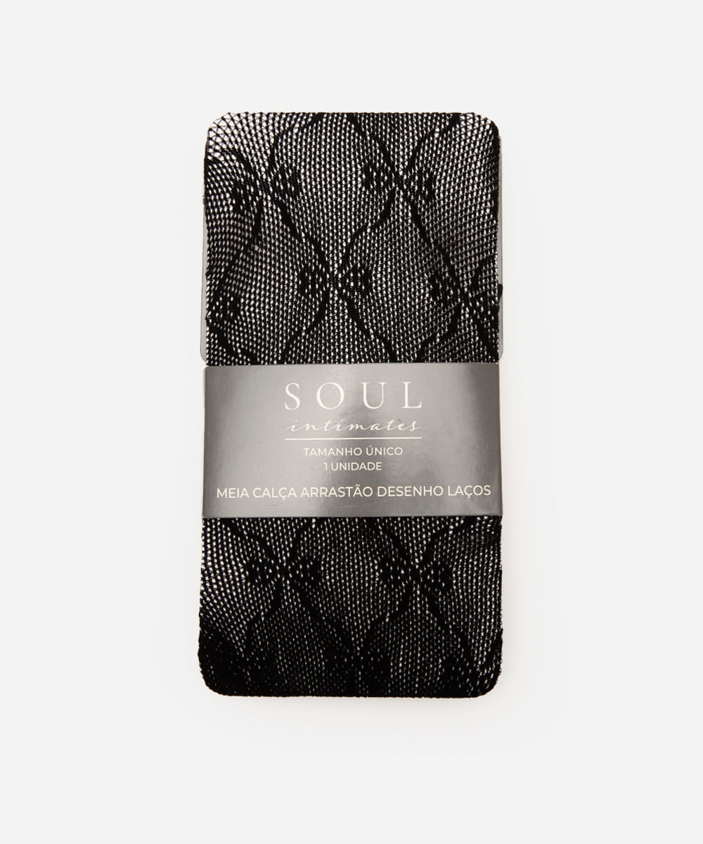 meia calça feminina arrastão laços preta
