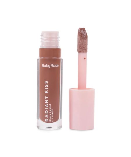 gloss labial ruby rose radiant kiss rk30 marrom UNICO