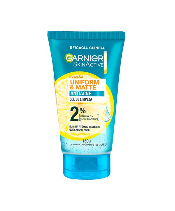 gel de limpeza garnier uniform & matte antiacne 150g 150 ML