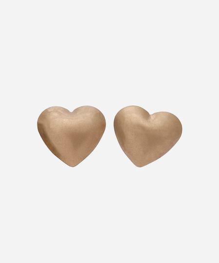 brinco de coração dourado UNICO
