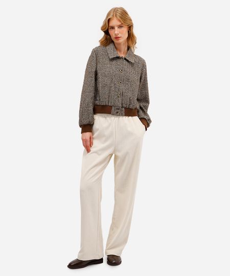 calça feminina de veludo cotelê cós elástico bege G calça feminina de veludo cotelê cós elástico bege G