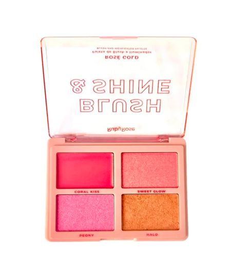 paleta ruby rose de blush e iluminador blush shine rose gold colorida UNICO paleta ruby rose de blush e iluminador blush shine rose gold colorida UNICO