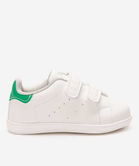 tênis casual infantil com velcro branco 20