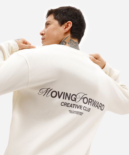 blusão masculino de moletom moving forward club off white PP