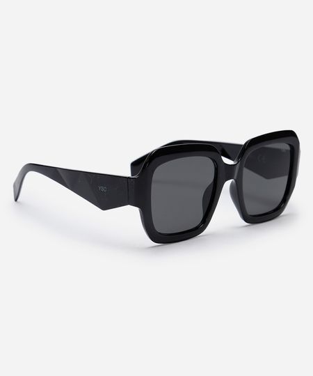 óculos de sol quadrado preto UNICO