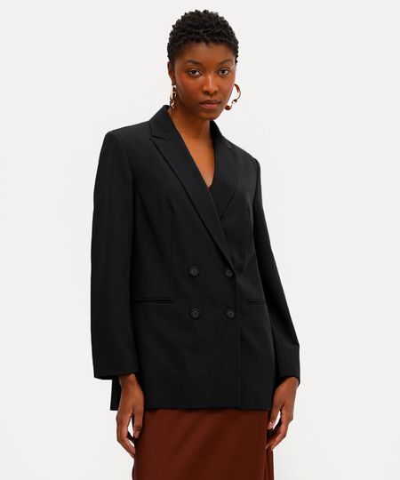 blazer feminino de alfaiataria preto M