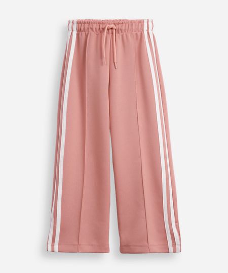 calça reta infantil com listra rosa 12