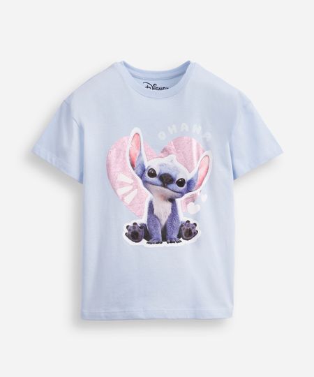 camiseta de algodão infantil stitch azul 6 camiseta de algodão infantil stitch azul 6