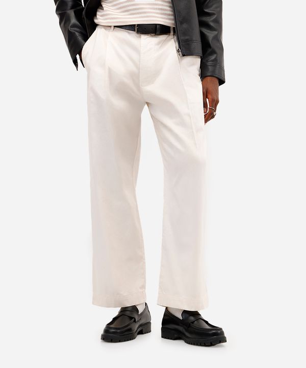 calça baggy chino masculina de sarja off white 38